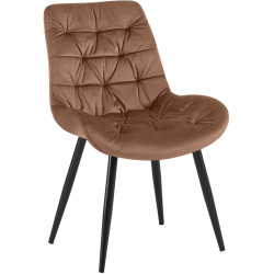 Chaise de salle à manger Rossford, velours, marron