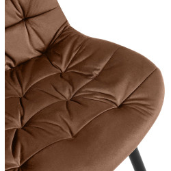Chaise de salle à manger Rossford, velours, marron