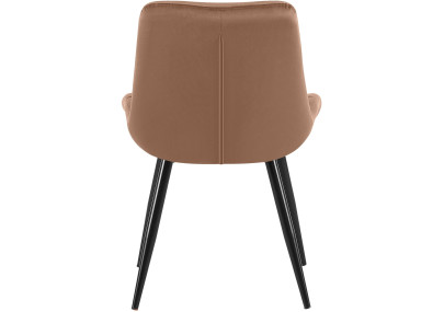 Chaise de salle à manger Rossford, velours, marron
