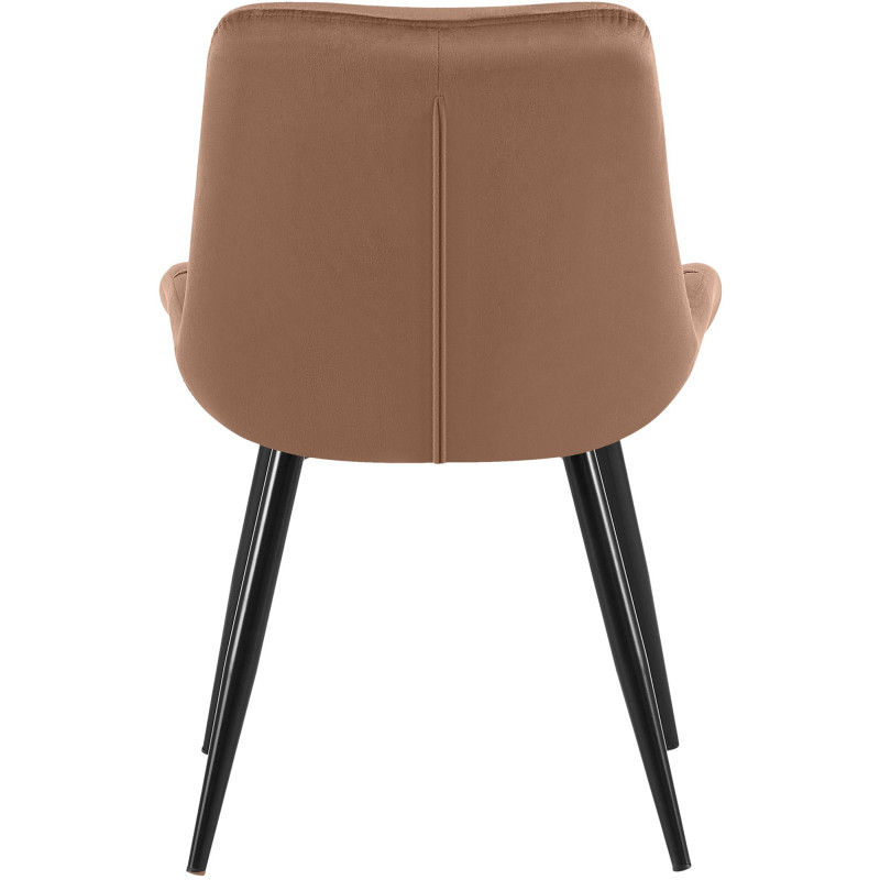 Chaise de salle à manger Rossford, velours, marron