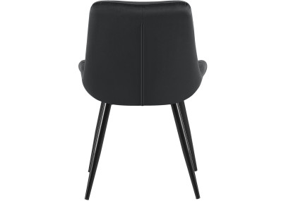 Chaise de salle à manger Rossford, velours, noire