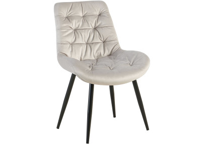 Chaise de salle à manger Rossford, velours gris