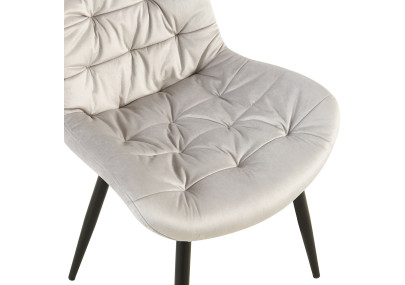 Chaise de salle à manger Rossford, velours gris