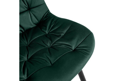 Chaise de salle à manger Rossford, velours, verte