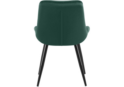 Chaise de salle à manger Rossford, velours, verte