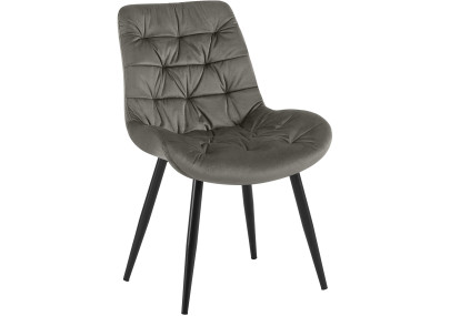 Chaise de salle à manger Rossford en velours anthracite