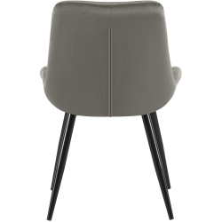 Chaise de salle à manger Rossford en velours anthracite