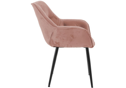 Ensemble de 2 chaises Tanna en velours rose