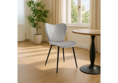 Chaise de salle à manger Maika, tissu gris