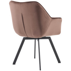 Chaise de salle à manger Jordi, velours, marron