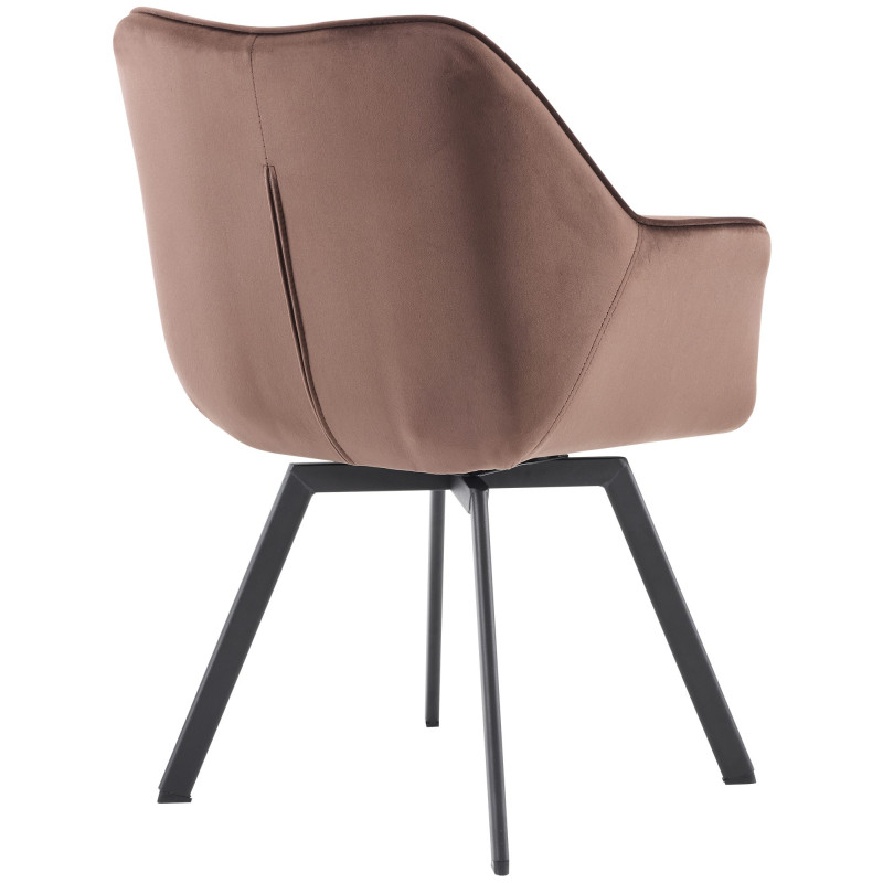 Chaise de salle à manger Jordi, velours, marron