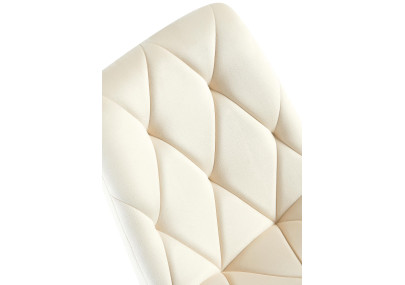 Chaise de salle à manger Clairton, velours, crème