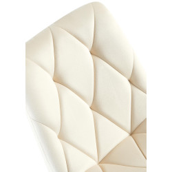 Chaise de salle à manger Clairton, velours, crème