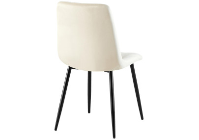 Chaise de salle à manger Clairton, velours, crème