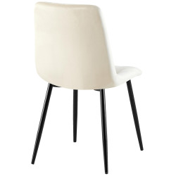 Chaise de salle à manger Clairton, velours, crème