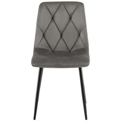Chaise de salle à manger Clairton en velours anthracite