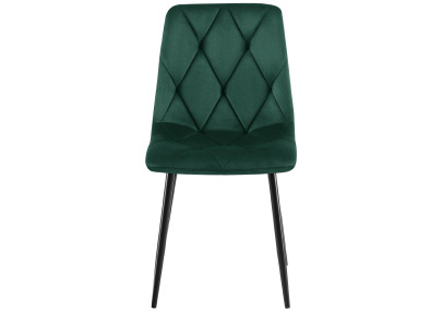 Chaise de salle à manger Clairton, velours vert foncé
