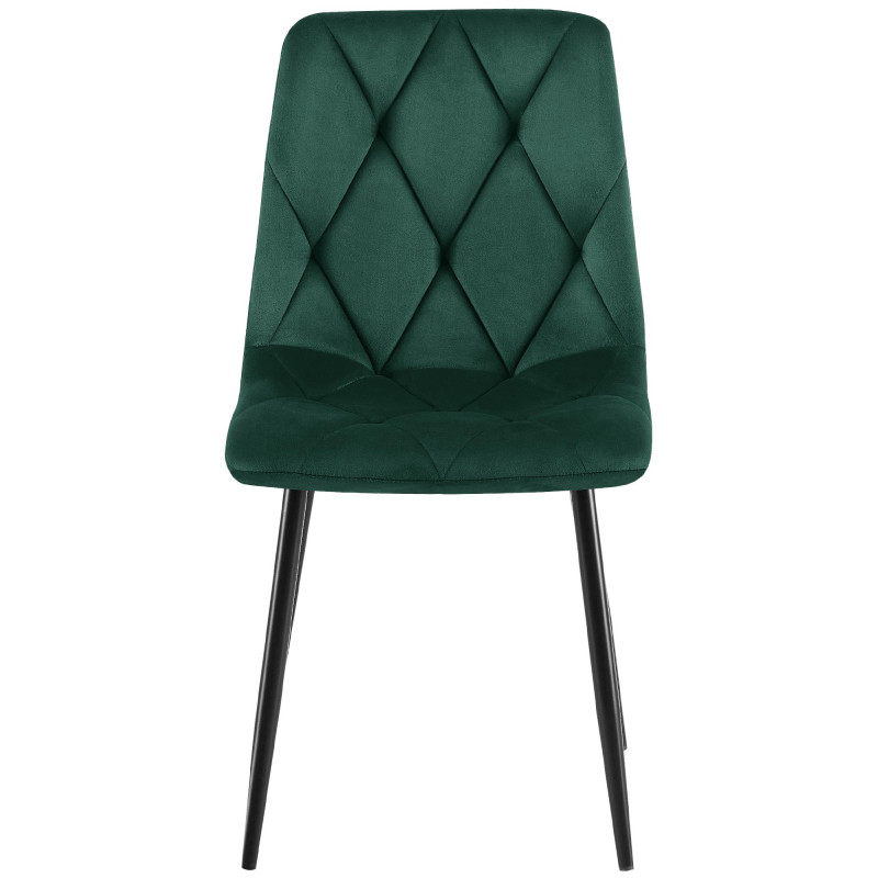 Chaise de salle à manger Clairton, velours vert foncé