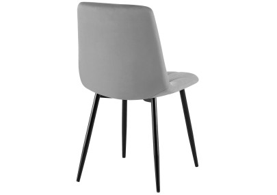 Chaise de salle à manger Clairton, velours, gris foncé