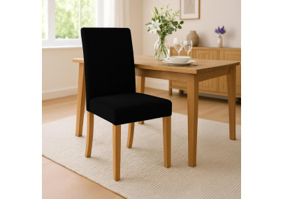 Chaise de salle à manger Ina Cord noir clair antique