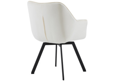 Chaise de salle à manger Jordi, velours, crème