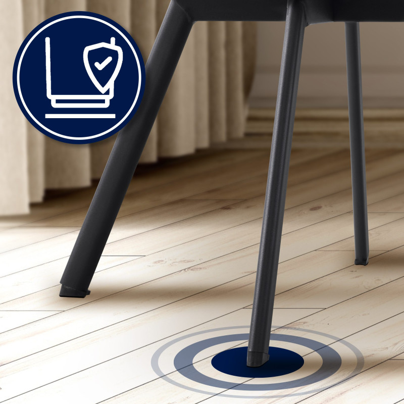 Chaise de salle à manger Jordi, velours, crème