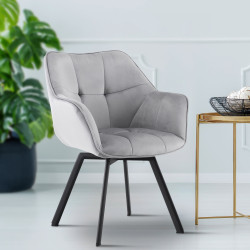 Chaise de salle à manger Jordi, velours gris foncé