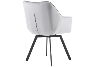 Chaise de salle à manger Jordi, velours gris foncé