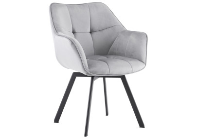 Chaise de salle à manger Jordi, velours gris foncé