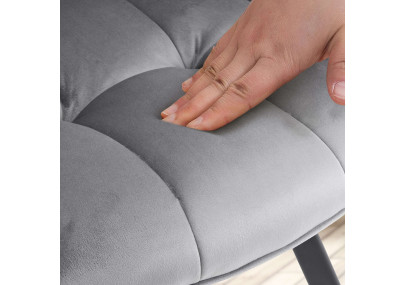Chaise de salle à manger Jordi, velours gris foncé