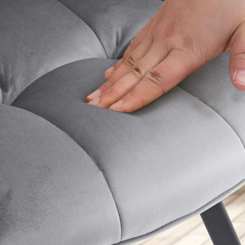Chaise de salle à manger Jordi, velours gris foncé