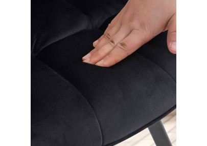 Chaise de salle à manger Jordi, velours noir