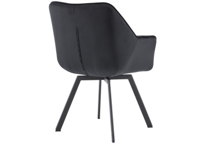 Chaise de salle à manger Jordi, velours noir