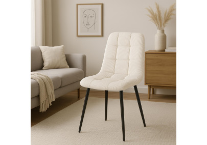 Chaise de salle à manger Antibes Cord crème