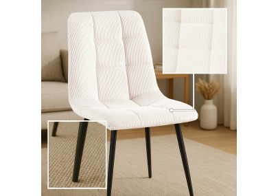 Chaise de salle à manger Antibes Cord crème