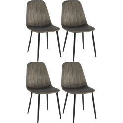 Ensemble de 4 chaises de salle à manger Baxter en velours anthracite