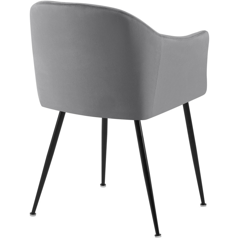 Chaise de salle à manger Jaysie, velours, gris foncé