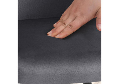 Chaise de salle à manger Jaysie, velours, gris foncé