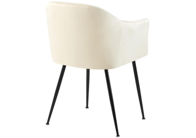 Chaise de salle à manger Jaysie, velours, crème