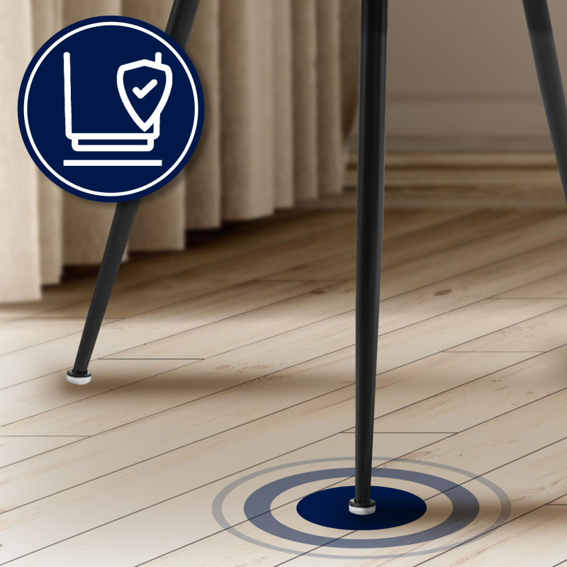 Chaise de salle à manger Jaysie, velours, crème