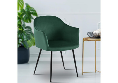 Chaise de salle à manger Jaysie, velours vert foncé
