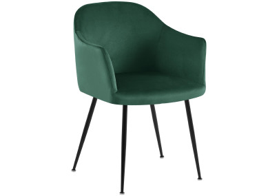 Chaise de salle à manger Jaysie, velours vert foncé