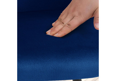 Chaise de salle à manger Jaysie, velours, bleu foncé