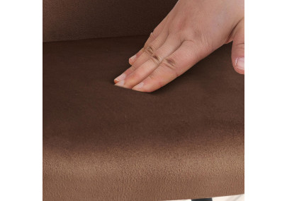 Chaise de salle à manger Jaysie, velours, marron