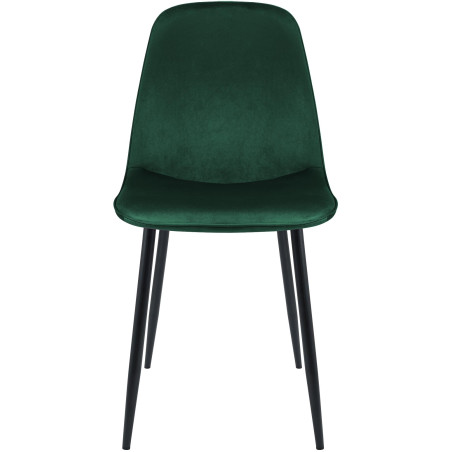 Ensemble de 2 chaises de salle à manger Maryam en velours vert