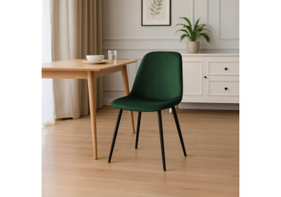 Ensemble de 2 chaises de salle à manger Maryam en velours vert