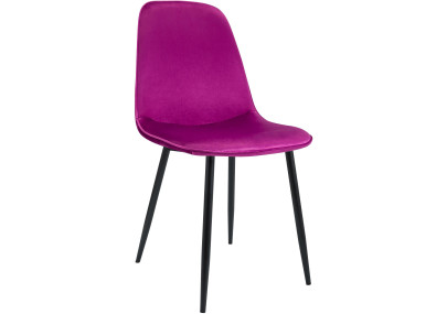 Chaise de salle à manger Maryam, velours, violette