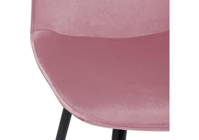 Chaise de salle à manger Maryam, velours, rose