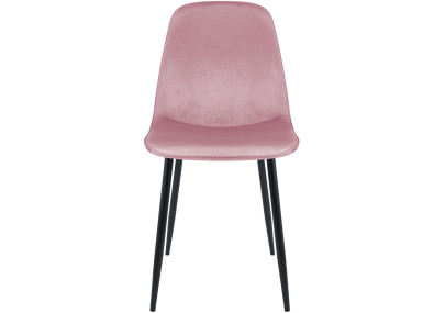 Chaise de salle à manger Maryam, velours, rose