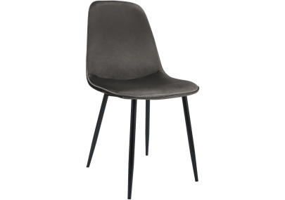 Chaise de salle à manger Maryam en velours anthracite